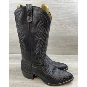 Bronco Boots Men's 10.5 Black‎ Western Cowboy WM1950 Round Toe USA Made Vintage